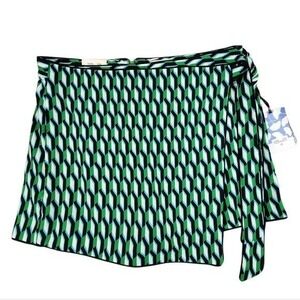 Diane Von Furstenberg Target NEW Mini Skort Retro Geometric‎ Print Faux Wrap XXL
